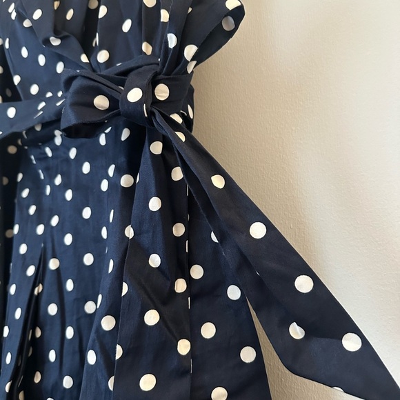 Chaps Navy Polka Dot Wrap Dress Size 12 – Elegant Classic Summer Chic. - Picture 5 of 9